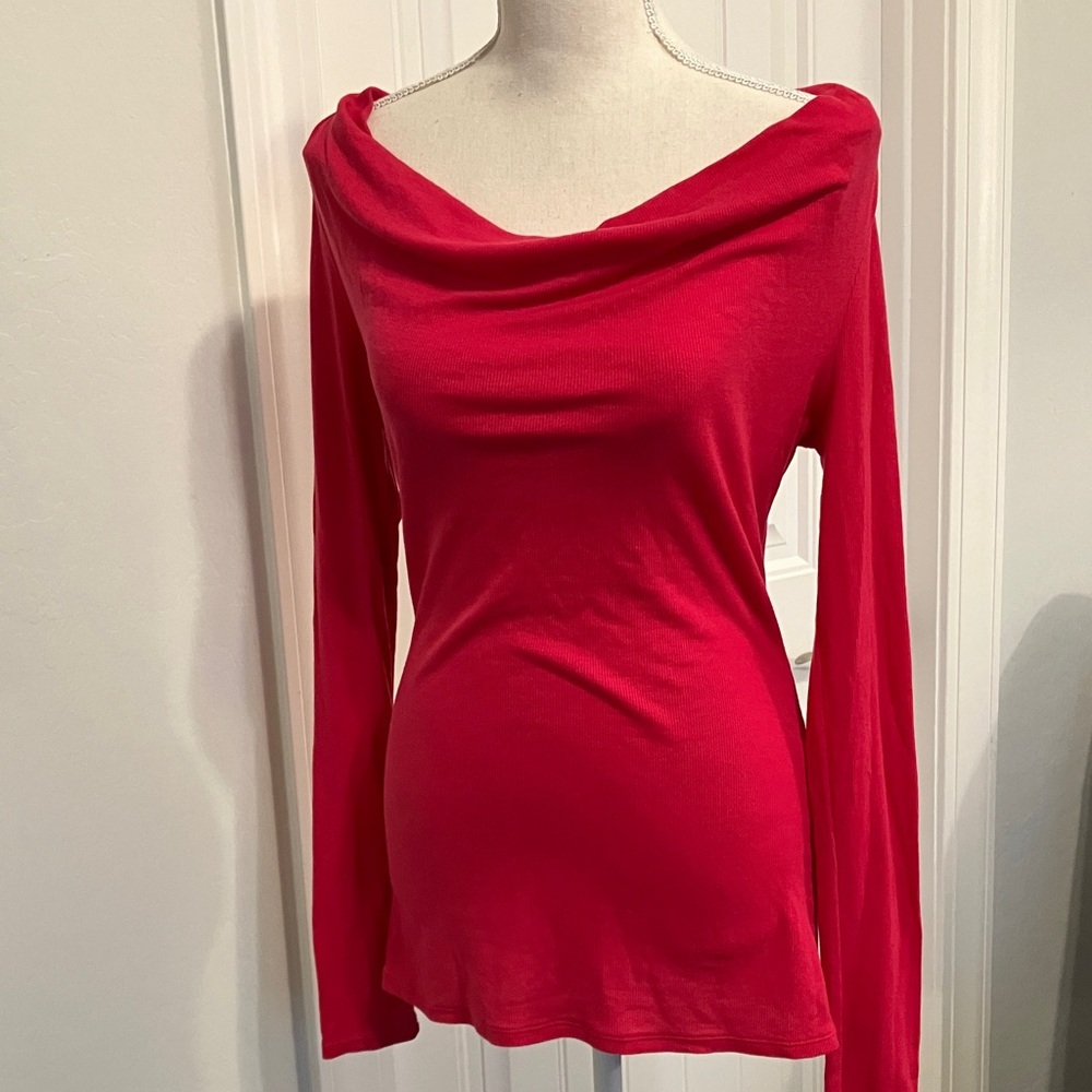 BCBGMaxAzria Vibrant PinkLong Sleeve Top
